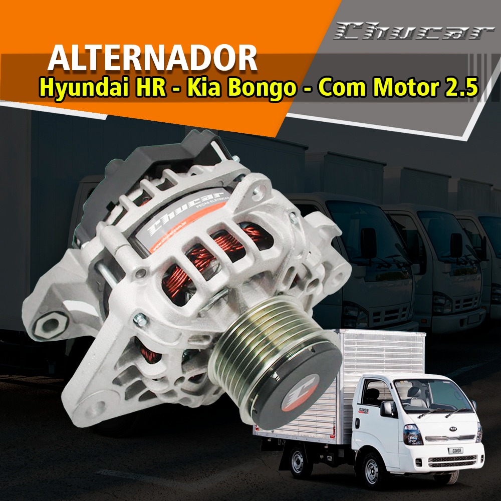 Alternador HYUNDAI HR KIA Bongo K2500 2012 em diante Euro 5 Motor 2.5 VALEO 14V 90A 2610454 373004A700 373004A700 E70041 D10234 RD24049